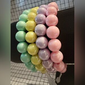 Pastel Beaded Stretch Bracelet Lot NWT